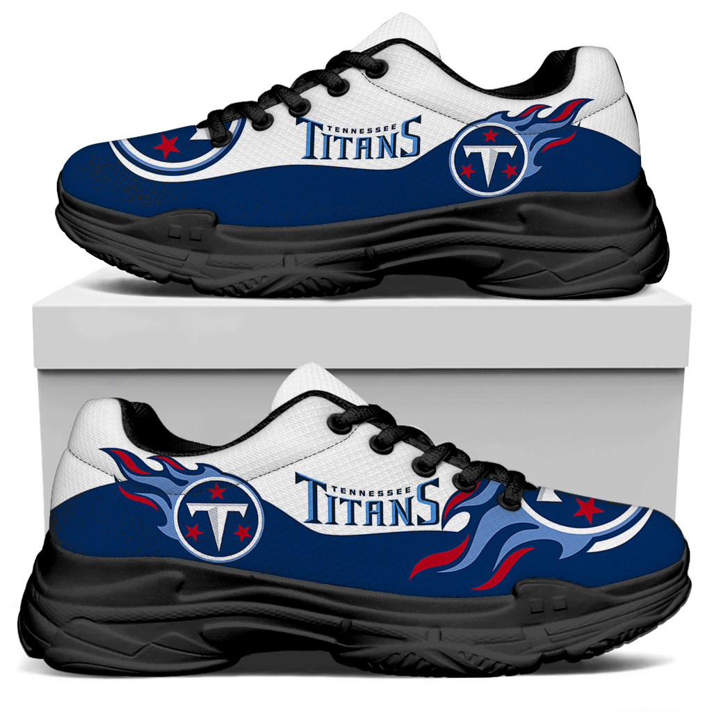 Women's Tennessee Titans Edition Chunky Sneakers With Line 001